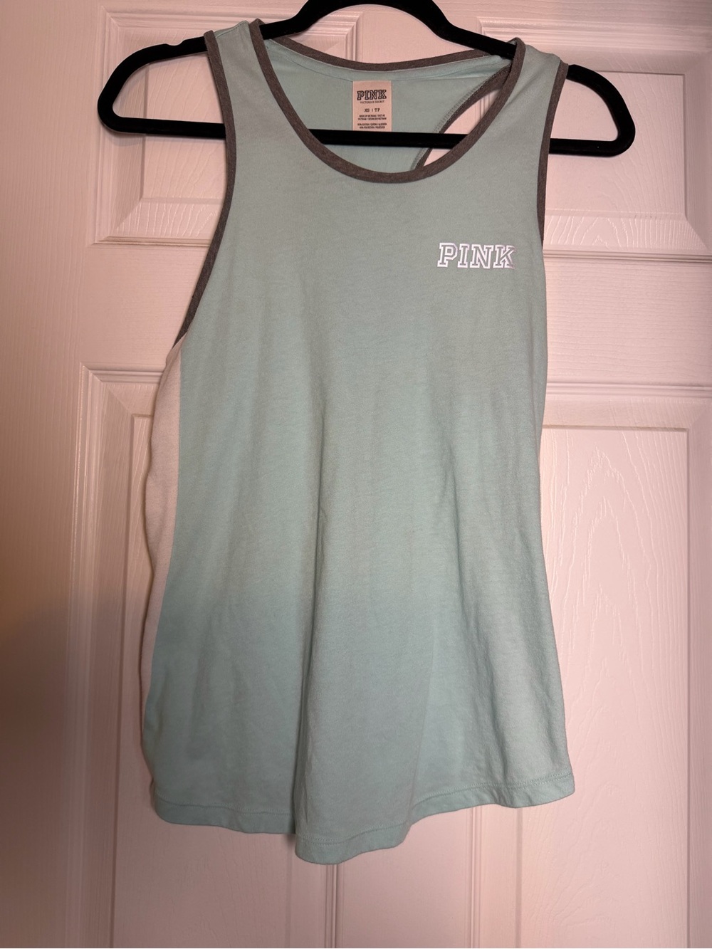 PINK Teal Green Tank with Contrast Trim